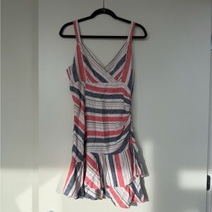 Parker Red and Blue Striped Mini Dress
